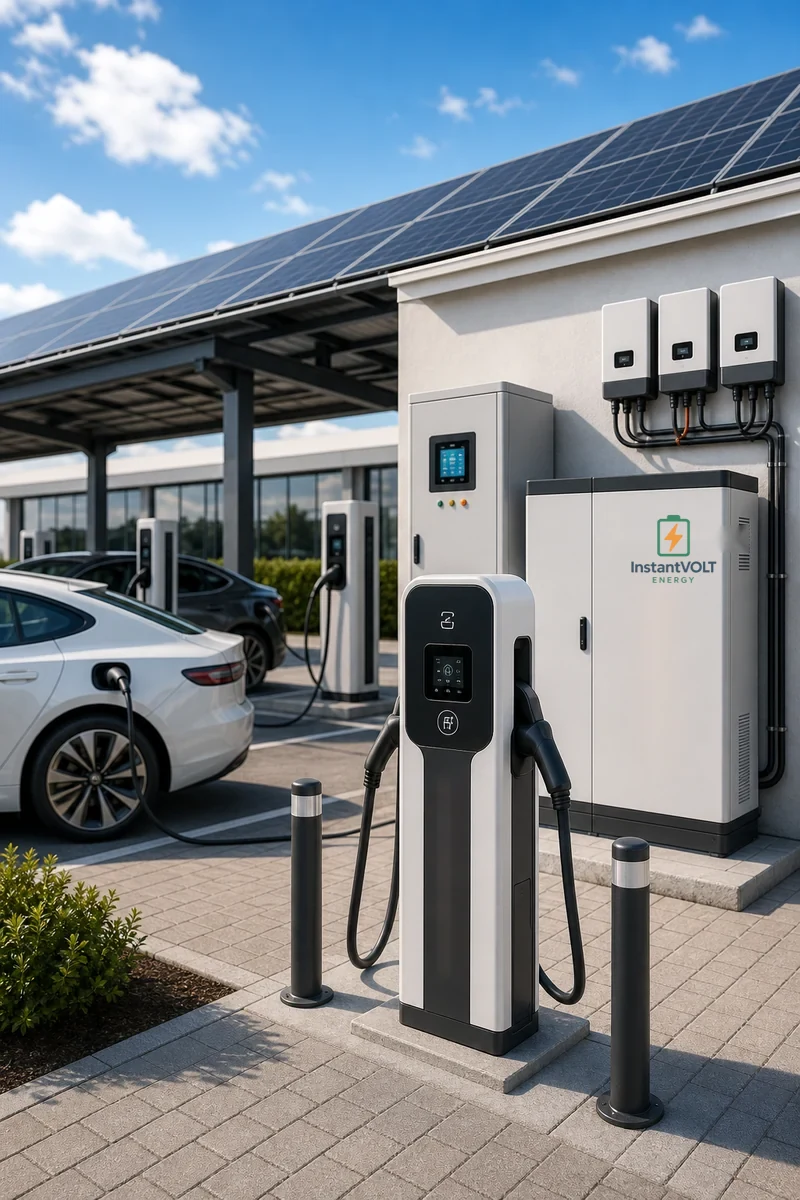 InstantVOLT Logo auf ChargeHub Ladeinfrastruktur