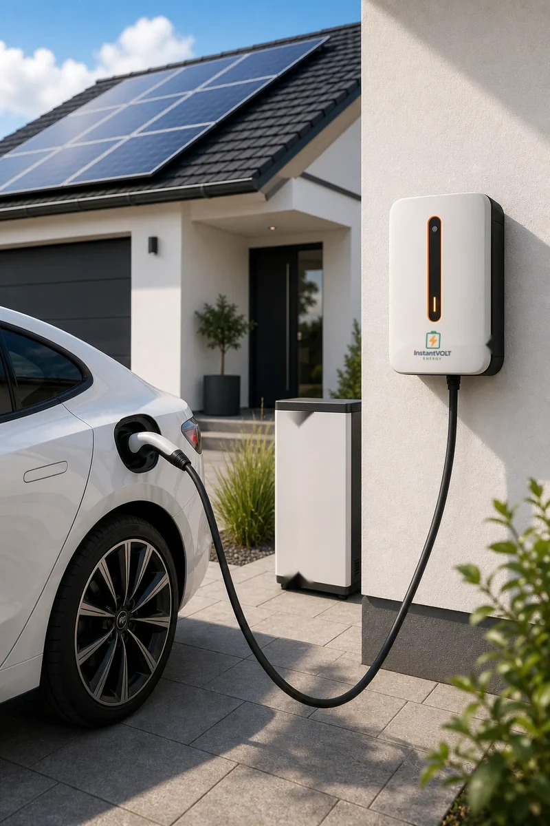 InstantVOLT Logo auf E-Mobility Home Wallbox
