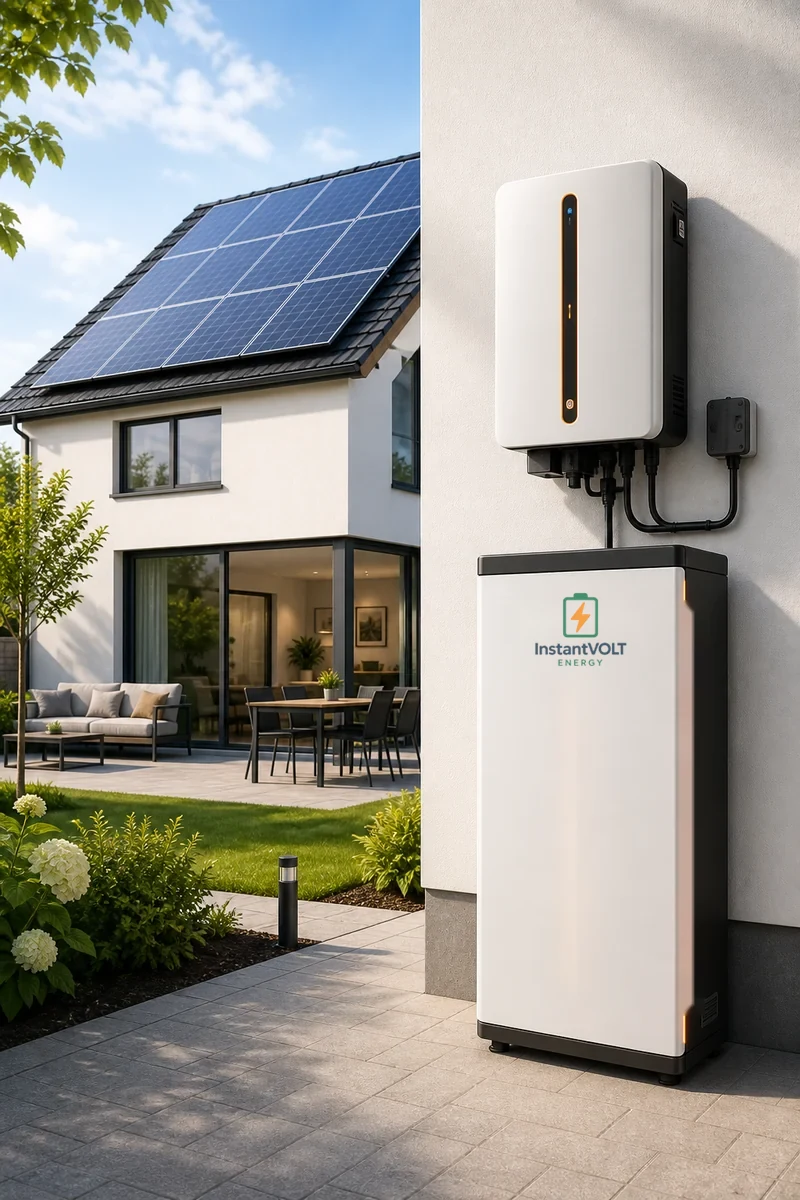 InstantVOLT Logo auf Home Backup Batteriespeicher
